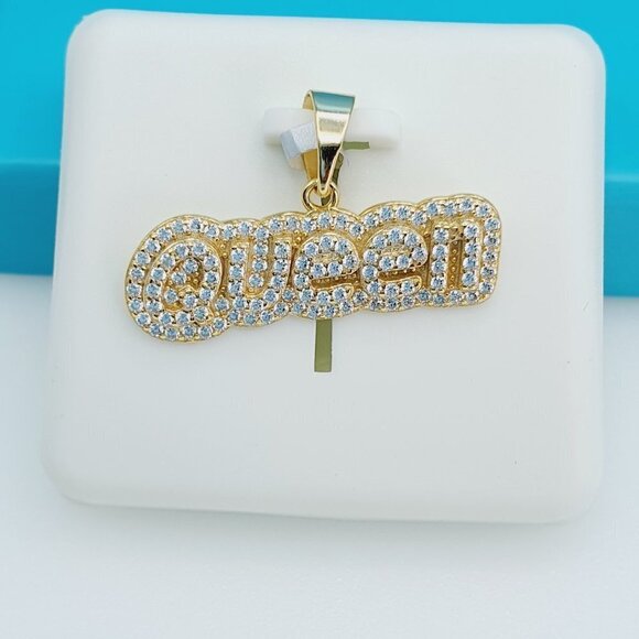 "14K Gold Plated 925 Silver Queen CZ Beautiful Pendant for Women, 1USPAR… - Picture 9 of 11